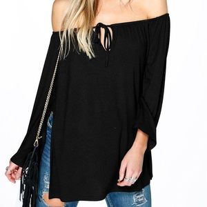 Ruby Off The Shoulder Smock Tie Top